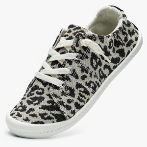 Leopard Print Classic Sneakers with Canvas Upper